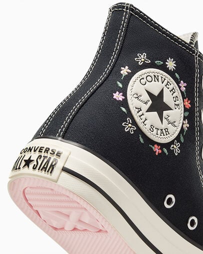 Converse Chuck Taylor All Star Embroidered Little Women Sneakers Black NZ | C-18342699