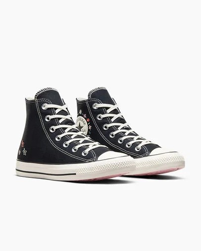 Converse Chuck Taylor All Star Embroidered Little Women Sneakers Black NZ | C-18342699