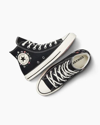 Converse Chuck Taylor All Star Embroidered Little Women Sneakers Black NZ | C-18342699
