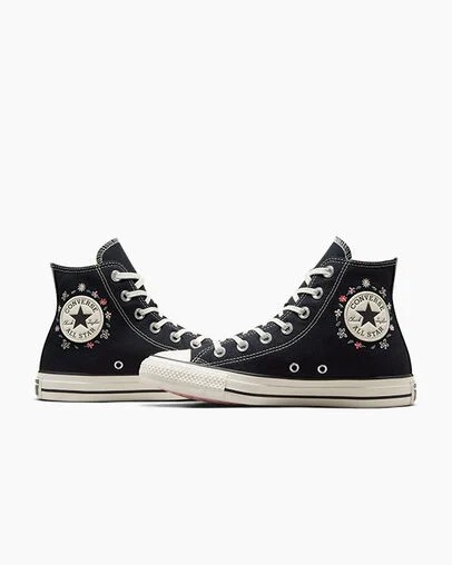 Converse Chuck Taylor All Star Embroidered Little Women Sneakers Black NZ | C-18342699