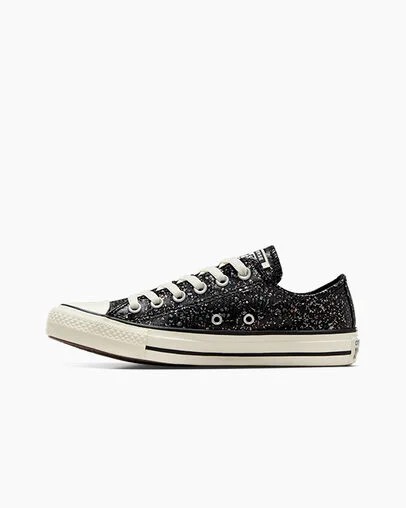 Converse Chuck Taylor All Star Glitter Women Sneakers Black NZ | C-76235989