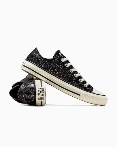 Converse Chuck Taylor All Star Glitter Women Sneakers Black NZ | C-76235989