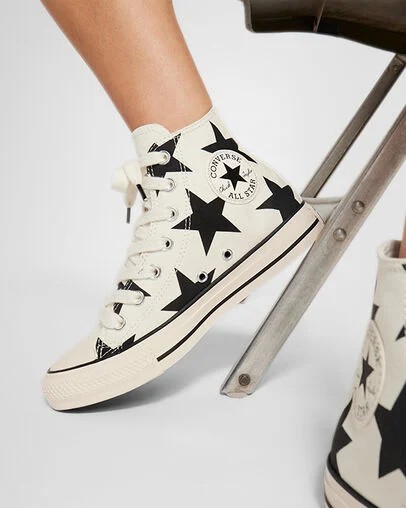 Converse Chuck Taylor All Star Large Stars Women Sneakers White NZ | C-43957089