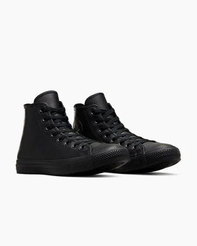 Converse Chuck Taylor All Star Leather Men Sneakers Black NZ | C-29180749