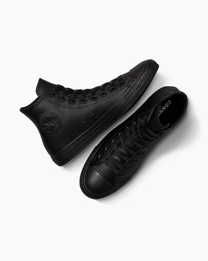 Converse Chuck Taylor All Star Leather Men Sneakers Black NZ | C-29180749