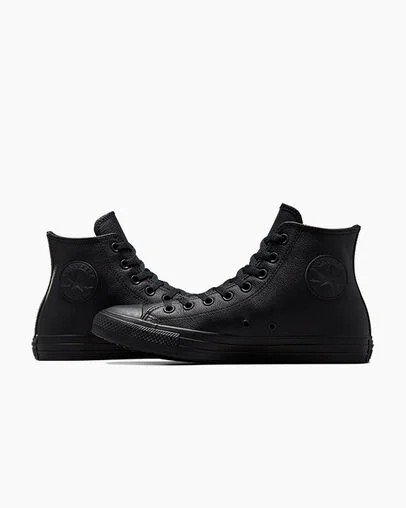 Converse Chuck Taylor All Star Leather Men Sneakers Black NZ | C-29180749