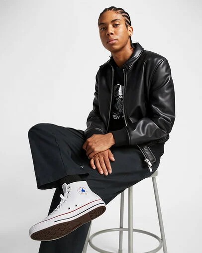 Converse Chuck Taylor All Star Leather Men Sneakers White NZ | C-92375189