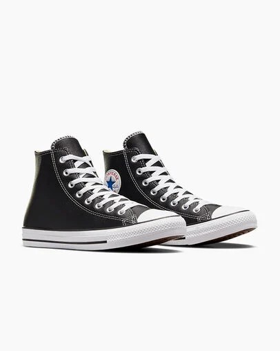 Converse Chuck Taylor All Star Leather Men Sneakers Black NZ | C-62193809