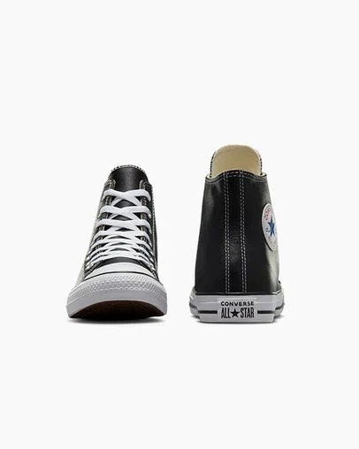 Converse Chuck Taylor All Star Leather Men Sneakers Black NZ | C-62193809