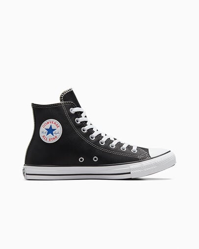 Converse Chuck Taylor All Star Leather Men Sneakers Black NZ | C-62193809