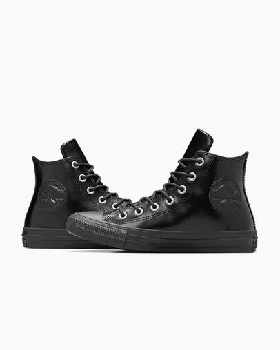 Converse Chuck Taylor All Star Leather Women Sneakers Black / Black NZ | C-06254919
