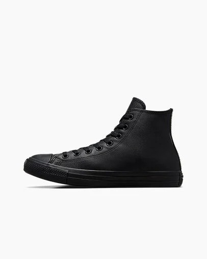 Converse Chuck Taylor All Star Leather Women Sneakers Black NZ | C-39504179