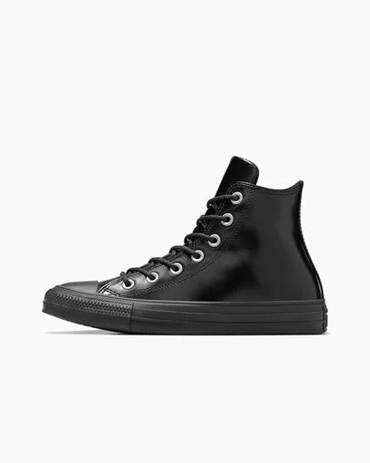Converse Chuck Taylor All Star Leather Women Sneakers Black / Black NZ | C-79165349