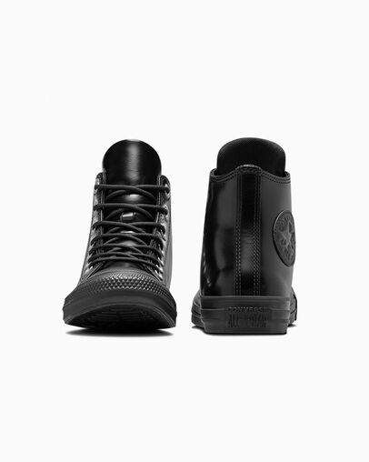 Converse Chuck Taylor All Star Leather Women Sneakers Black / Black NZ | C-79165349