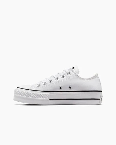 Converse Chuck Taylor All Star Lift Platform Women Canvas Shoes White / Black NZ | C-45983129