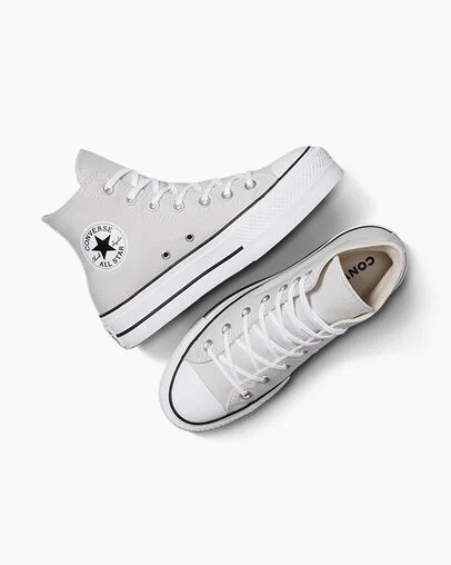 Converse Chuck Taylor All Star Lift Platform Women Canvas Shoes Grey / White / Black NZ | C-70351269