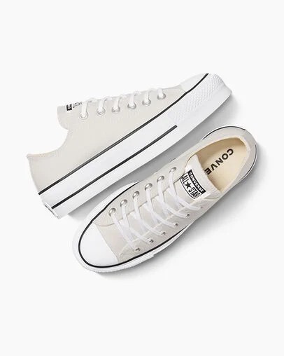 Converse Chuck Taylor All Star Lift Platform Women Canvas Shoes Grey / White / Black NZ | C-47891329