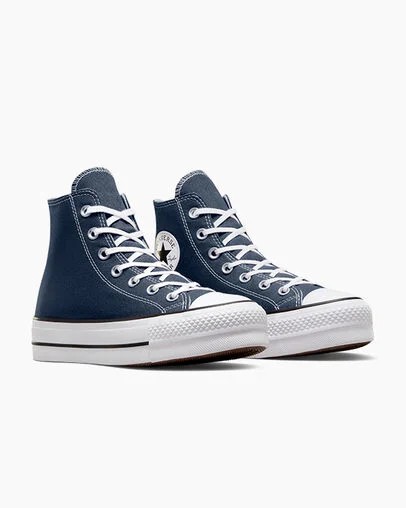Converse Chuck Taylor All Star Lift Platform Women Canvas Shoes Navy / White / Black NZ | C-68231599