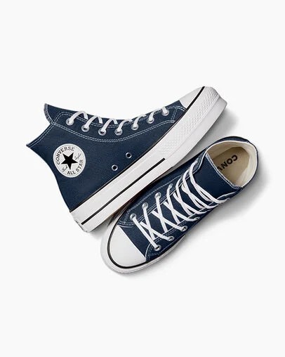 Converse Chuck Taylor All Star Lift Platform Women Canvas Shoes Navy / White / Black NZ | C-68231599