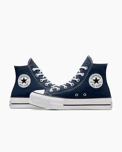 Converse Chuck Taylor All Star Lift Platform Women Canvas Shoes Navy / White / Black NZ | C-68231599