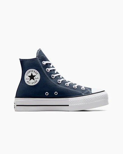 Converse Chuck Taylor All Star Lift Platform Women Canvas Shoes Navy / White / Black NZ | C-68231599