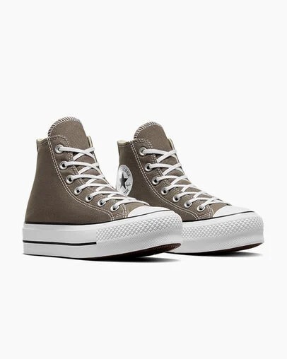 Converse Chuck Taylor All Star Lift Platform Women Canvas Shoes Grey / White / Black NZ | C-85263719