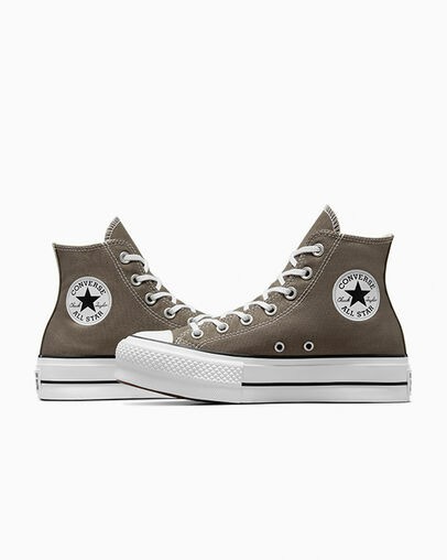 Converse Chuck Taylor All Star Lift Platform Women Canvas Shoes Grey / White / Black NZ | C-85263719