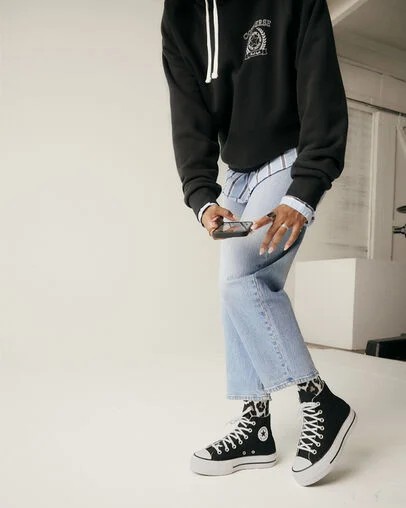 Converse Chuck Taylor All Star Lift Platform Women Canvas Shoes Black / White NZ | C-48739219