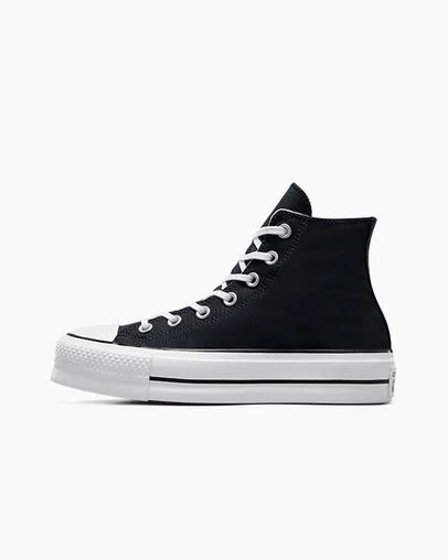 Converse Chuck Taylor All Star Lift Platform Women Canvas Shoes Black / White NZ | C-48739219