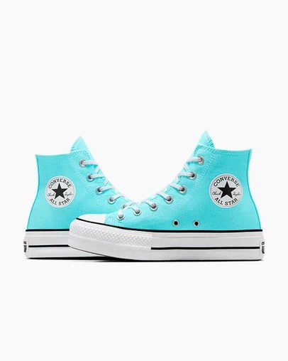 Converse Chuck Taylor All Star Lift Platform Women Canvas Shoes Blue / White / Black NZ | C-57360219