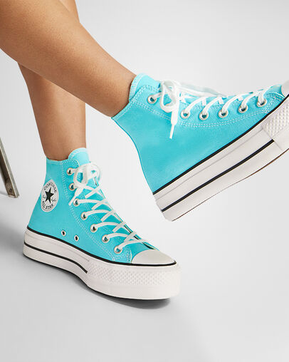 Converse Chuck Taylor All Star Lift Platform Women Canvas Shoes Blue / White / Black NZ | C-57360219