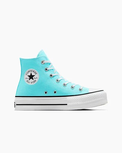 Converse Chuck Taylor All Star Lift Platform Women Canvas Shoes Blue / White / Black NZ | C-57360219