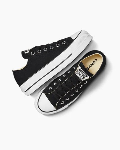 Converse Chuck Taylor All Star Lift Platform Women Canvas Shoes Black / White NZ | C-68743159