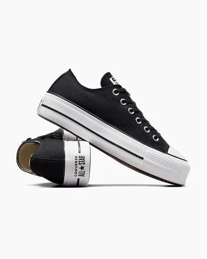 Converse Chuck Taylor All Star Lift Platform Women Canvas Shoes Black / White NZ | C-68743159