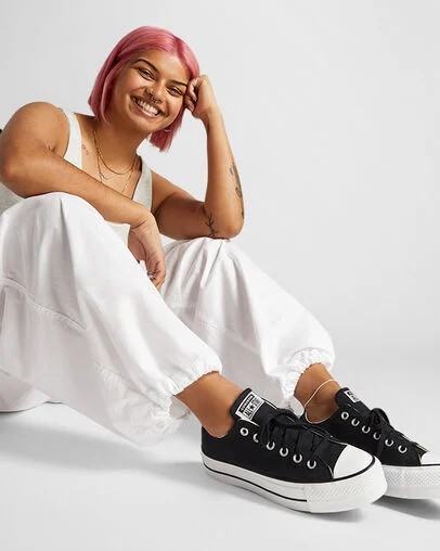 Converse Chuck Taylor All Star Lift Platform Women Canvas Shoes Black / White NZ | C-68743159