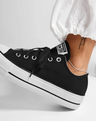Converse Chuck Taylor All Star Lift Platform Women Canvas Shoes Black / White NZ | C-68743159