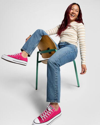 Converse Chuck Taylor All Star Lift Platform Women Canvas Shoes Pink / White / Black NZ | C-02783569