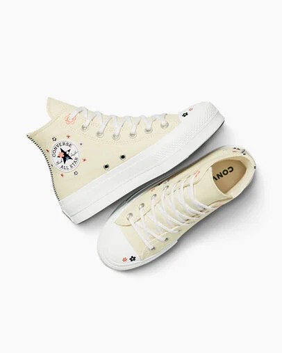 Converse Chuck Taylor All Star Lift Women Platform Shoes Light Beige / White / Coral NZ | C-87906259