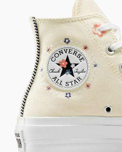 Converse Chuck Taylor All Star Lift Women Platform Shoes Light Beige / White / Coral NZ | C-87906259
