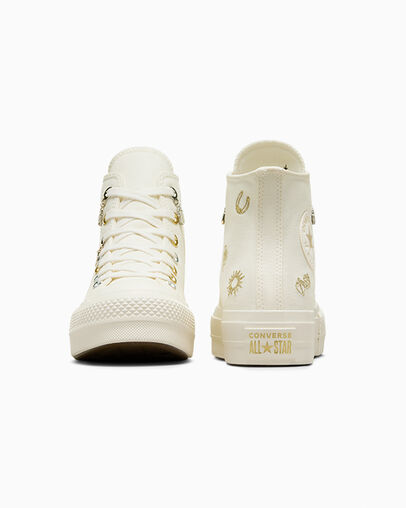 Converse Chuck Taylor All Star Lift Women Platform Shoes White / Gold / Silver NZ | C-63451909