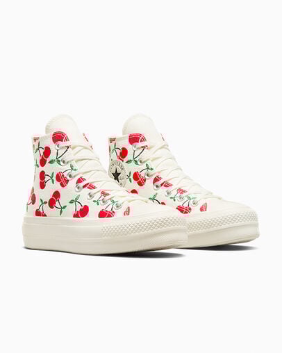 Converse Chuck Taylor All Star Lift Women Platform Shoes White / Red / Green NZ | C-24709839