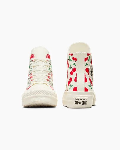 Converse Chuck Taylor All Star Lift Women Platform Shoes White / Red / Green NZ | C-24709839