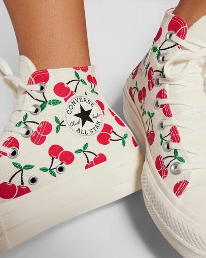 Converse Chuck Taylor All Star Lift Women Platform Shoes White / Red / Green NZ | C-24709839
