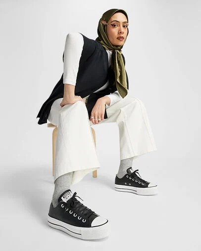 Converse Chuck Taylor All Star Lift Women Platform Shoes Black / White NZ | C-82350619