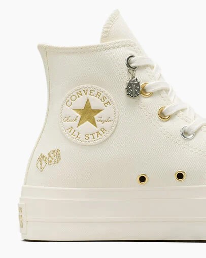 Converse Chuck Taylor All Star Lift Women Platform Shoes White / Gold / Silver NZ | C-56127389