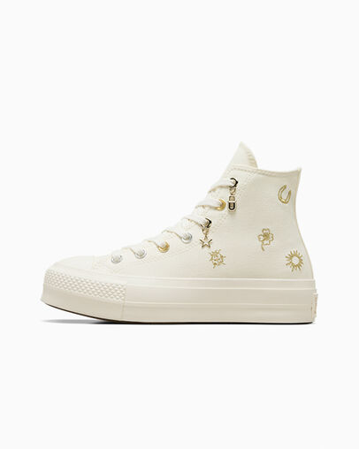 Converse Chuck Taylor All Star Lift Women Platform Shoes White / Gold / Silver NZ | C-56127389