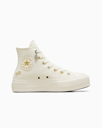 Converse Chuck Taylor All Star Lift Women Platform Shoes White / Gold / Silver NZ | C-56127389