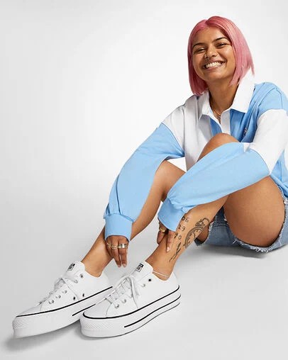 Converse Chuck Taylor All Star Lift Women Platform Shoes White / Black NZ | C-85796249