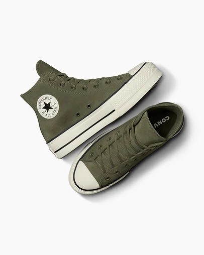 Converse Chuck Taylor All Star Lift Women Platform Shoes Dark Green / Black NZ | C-85196079