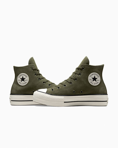 Converse Chuck Taylor All Star Lift Women Platform Shoes Dark Green / Black NZ | C-85196079